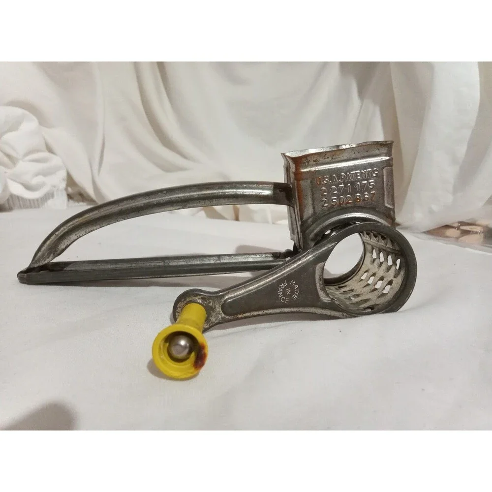 Vintage 1940S/50S Mouli Grater Made In France, Yellow Handle